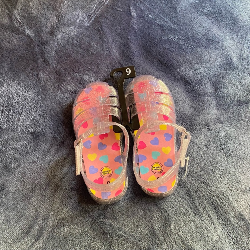 Kids Glitter Jelly Sandals - Pink